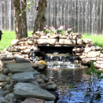 stone and concrete water feature