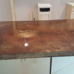 stained concrete kitchen countertop