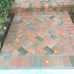 stamped concrete brick walkway