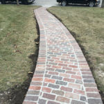 stamped concrete brick walkway