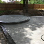 circular concrete patio
