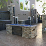 outdoor concrete fireplace plus fire feature