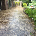 stained and textured concrete patio