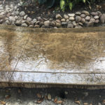 textured and stained concrete patio