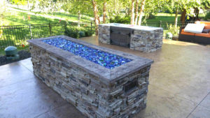 outdoor decorative fireplace