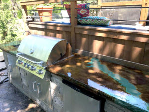 outdoor kitchen concrete counter top