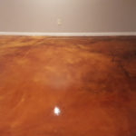 stained concrete basement floor