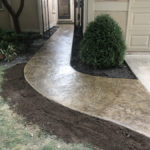 custom stained concrete sidewalk